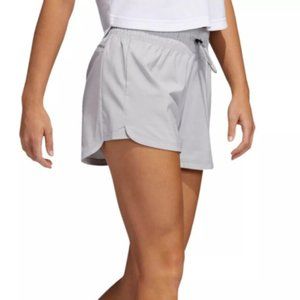 Adidas Pacer Bungee Training Shorts NEW Elastic Gray